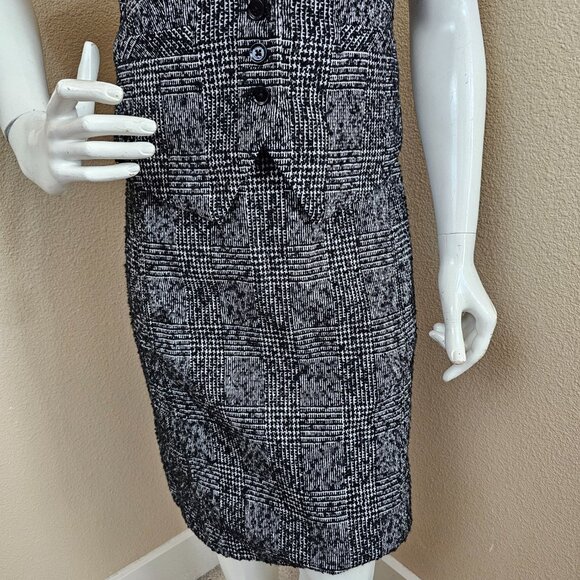 EXPREE DESIGN STUDIO Wool Blend Tweed Boucle Suit Vest Skirt Set~Size 6 - Picture 3 of 16